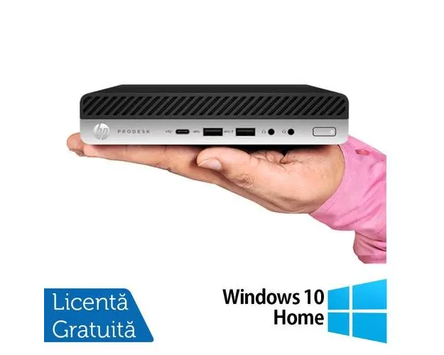 Calculator Sistem PC Refurbished HP ProDesk 600 G3 Mini PC, Intel Core i5-7500T 2.70GHz, 8GB DDR4, 256GB SSD + Windows 10 Home