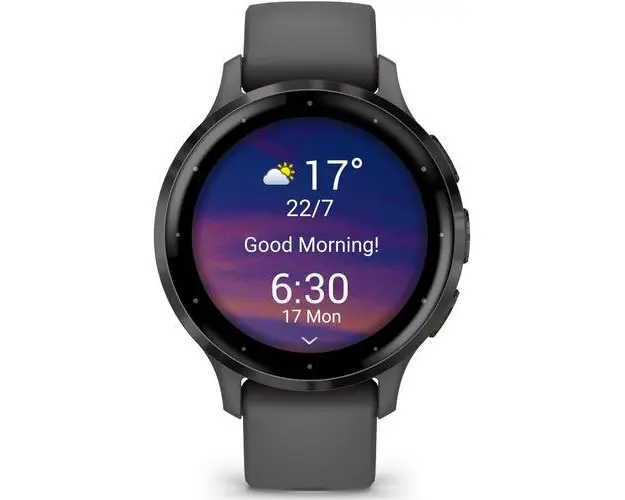 Ceas activity outdoor tracker Garmin Venu 3S, GPS, Wi-Fi, curea silicon, Black Sesame/Slate