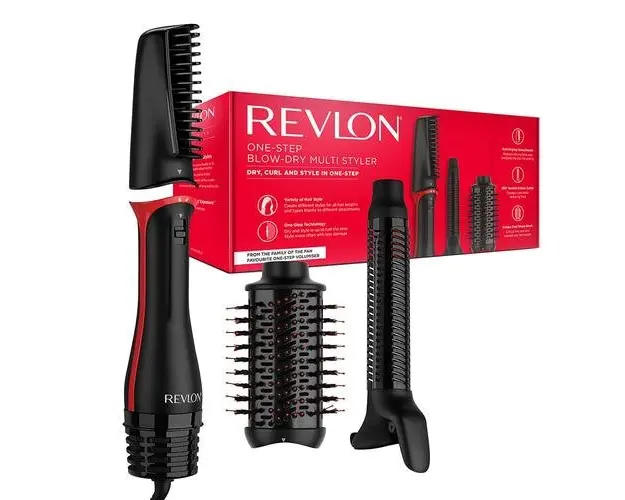 Perie de coafat multifunctionala REVLON One-Step Blow-Dry Multi Styler RVDR5333E, 3 capete detasabile, 4 trepte temperatura, pentru toate tipurile si lungimile de par
