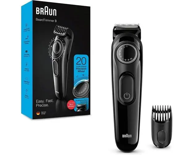 Trimmer pentru tuns barba Braun BT3300 cu acumulator 20 de lungimi