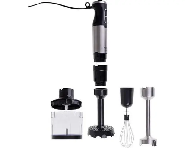 Mixer vertical Camry, 1600W, 3 accesorii, 5 trepte de viteza, Negru/Argintiu