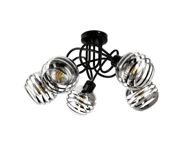 Lustra ADVITI Milano AD-LD-6417BE27SW, E27, 5 x 60W, Negru