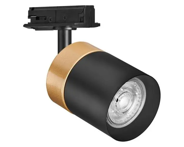 Spot LED pe sina Ledvance TRACKLIGHT GOLD CYLINDER, 1xGU10 (neinclus), max 35W, IP20, reglabil, Ø65x142mm, Negru/Auriu