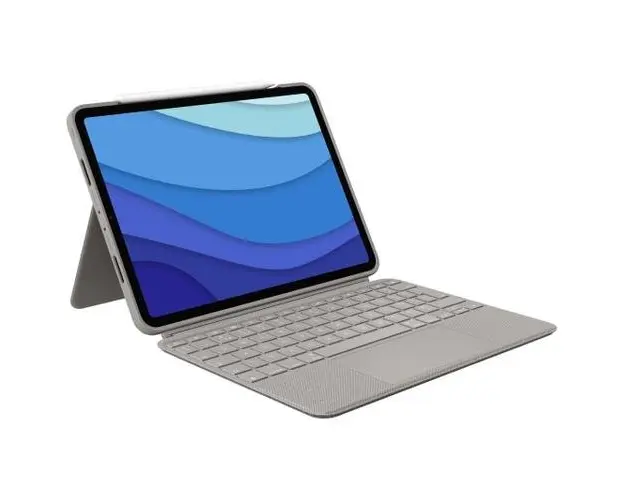 Husa Logitech Combo Touch cu tastatura si trackpad detasabile pentru iPad Pro 11 inch gen 1-4 , UK, Gri