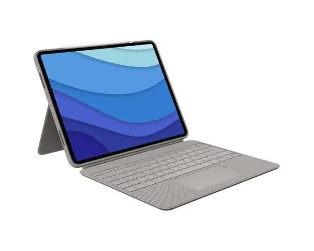 Husa Logitech Combo Touch cu tastatura si trackpad detasabile pentru iPad Pro 12.9 inch gen 5,6 , UK, Gri