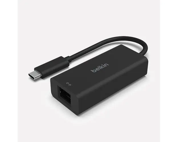 Adaptor USB C la Ethernet, Belkin, Negru
