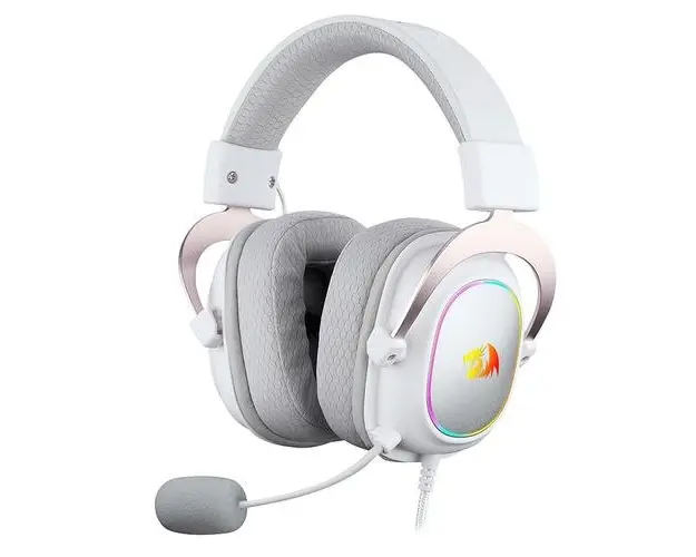 Casti Gaming Redragon ZeusX 7.1 albe iluminare RGB (Alb)