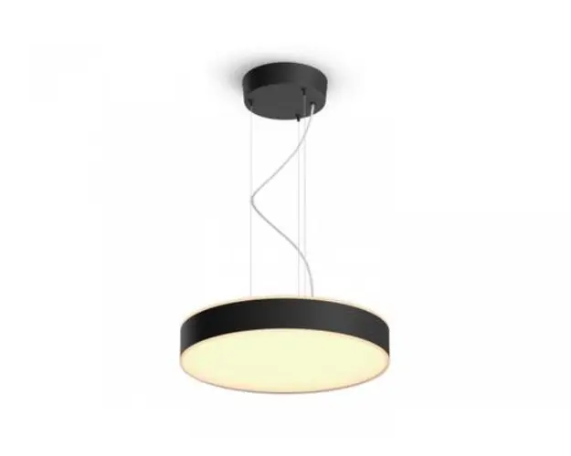 Pendul LED Philips Hue Enrave, Bluetooth, 33.5W, 4300 lm, lumina alba (2200-6500K), IP20, 42.5cm, Negru, Intrerupator cu variator inclus