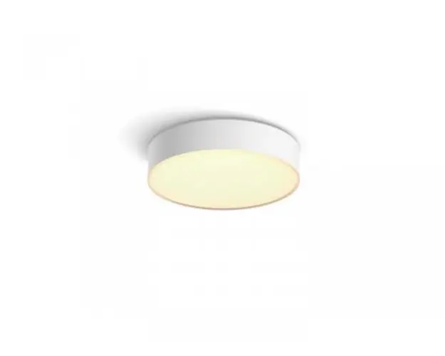 Plafoniera LED Philips Hue Enrave, Bluetooth, 9.6W, 1220 lm, lumina alba (2200-6500K), IP20, 26.1cm, Alb, Intrerupator cu variator inclus