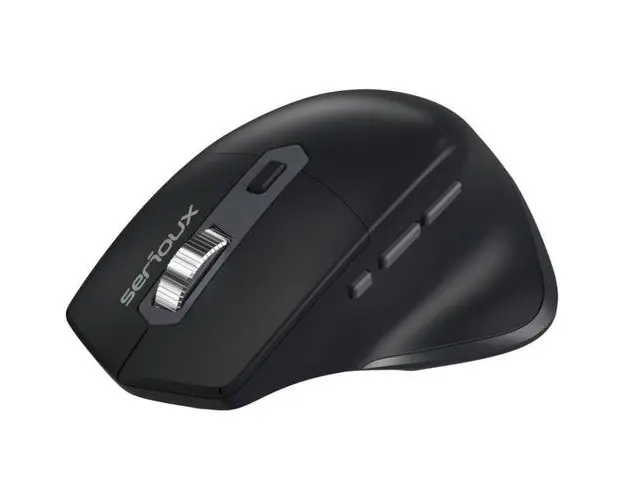 Mouse Serioux Apex 166, 2400 dpi, ergonomic, reincarcabil USB-C, Negru