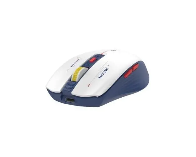 Mouse Serioux Flicker 212, 1600 dpi, reincarcabil USB-C, Alb/Albastru