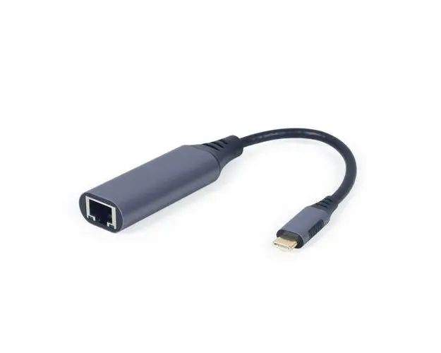 Adaptor de retea, Gembird, USB Type-C Gigabit, Gri, A-USB3C-LAN-01