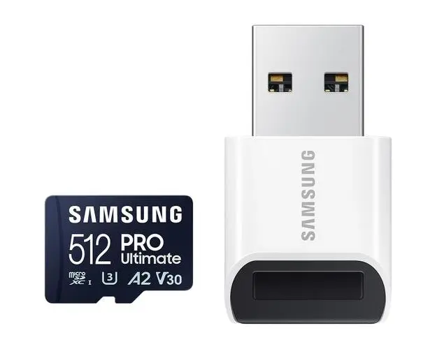 Card de memorie Samsung PRO Ultimate microSDXC UHS-I, 512GB, Cititor, Blue