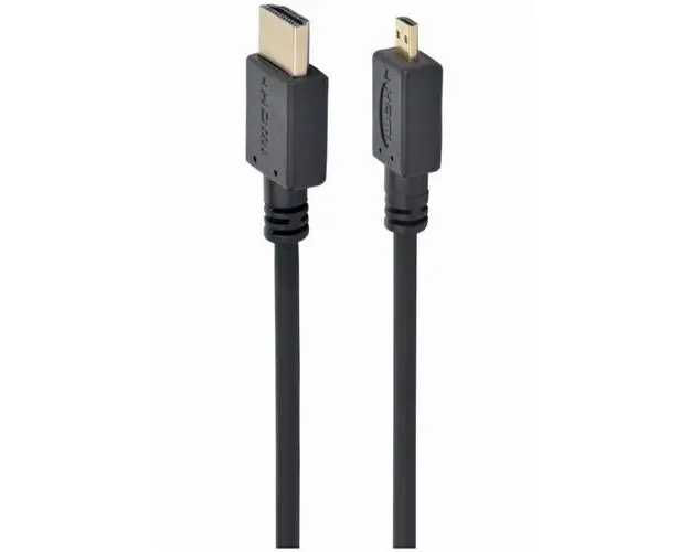 Cablu video Gembird adaptor HDMI (T) la Micro-HDMI (T), 3m, conectori auriti, Negru, CC-HDMID-10