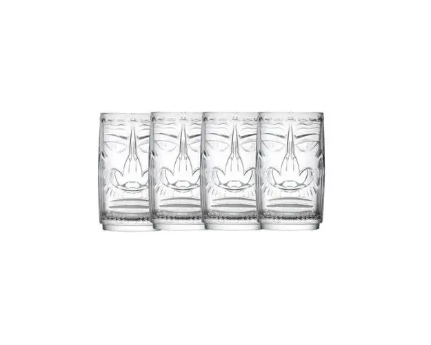Set 4 pahare pentru sucuri si cocktail-uri Tiki Sardinia RCR Crystal, 46 cl, Stivuibile
