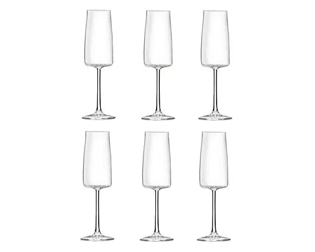Set 6 pahare cu picior pentru sampanie Essential E30, RCR Crystal, 30 cl