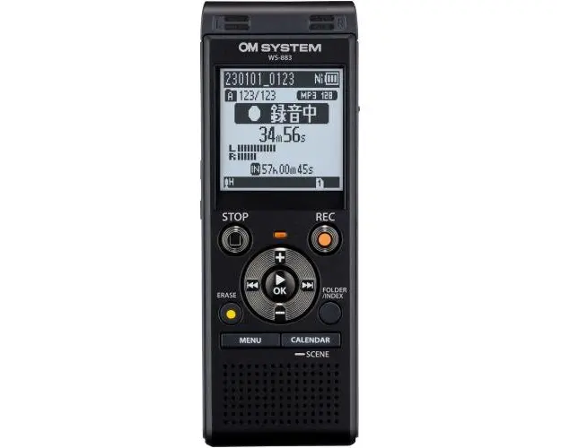 Reportofon stereo Olympus OM System WS-883 (8GB), MP3 (stereo), PCM liniar (mono), Negru