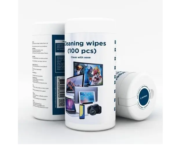 Set 100 bucati servetele umede, Gembird, pentru curatarea ecranelor LCD / TFT