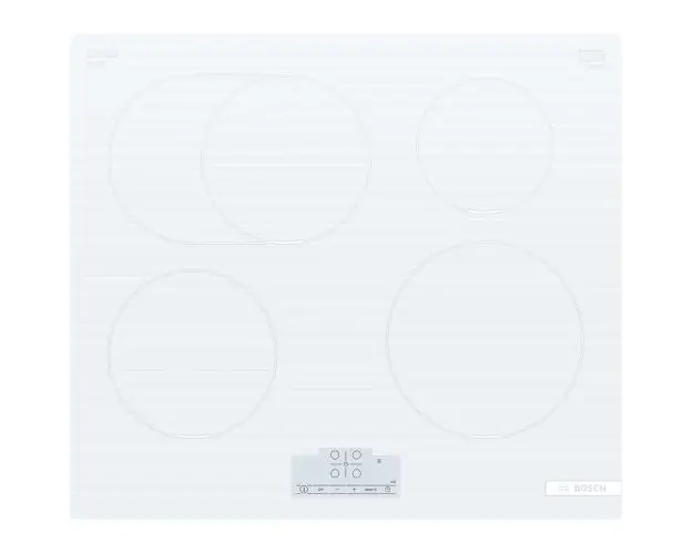 Plita incorporabila Bosch PIF612BB1E, Inductie, 4 zone de gatit, senzor PerfectFry Plus , 60cm, Alb