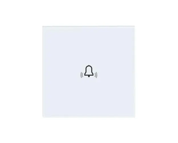 Panou Buton Sonerie cu Touch Din Sticla LUXION, Alb