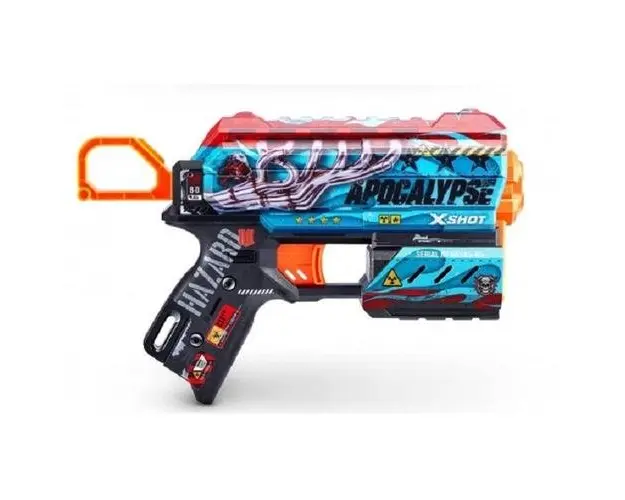 Arma de jucarie X−shot Skins Flux, ZURU, 8 cartuse, Crucifer