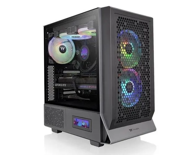 Carcasa PC Thermaltake 300 TG ARGB, Sticla securizata, Mid Tower (Transparent/Negru)