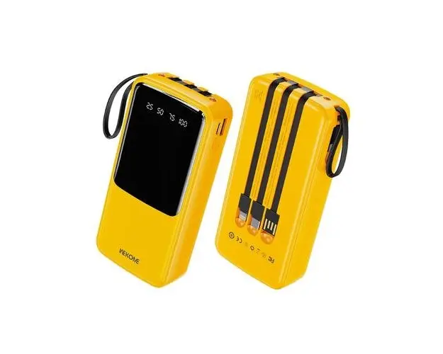 Acumulator Extern Wekome WP-10 Pop Digital, 20000mAh, USB Type-C, Lightning, MicroUSB (Galben)