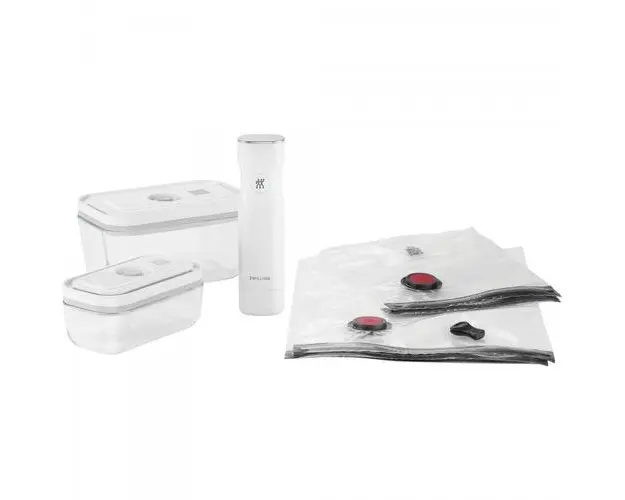 Set cutii alimentare Zwilling, S/M, Fresh & Save, Plastic/Sticla, Trasparent/Alb