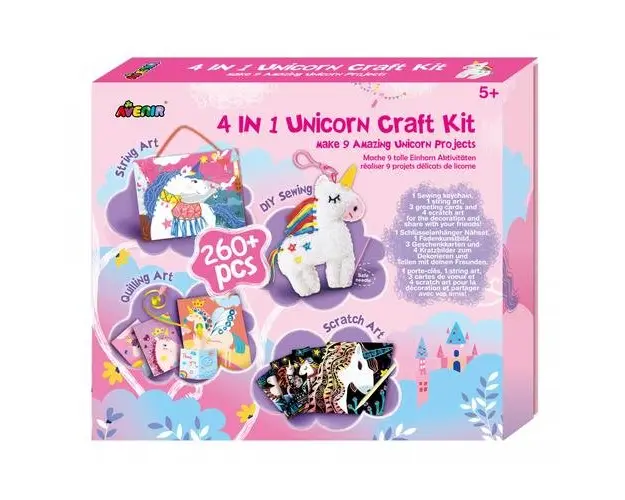 Set creativ 4 in 1 - Unicorni, Avenir, 5 ani +