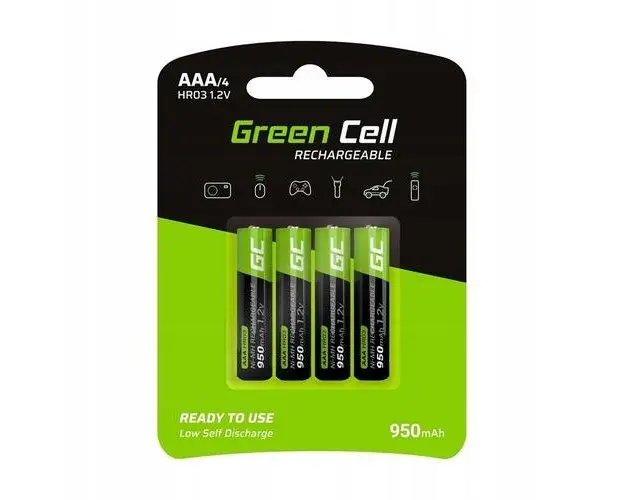 Set baterii, Green Cell, AAA, HR03, 950mAh, 4buc