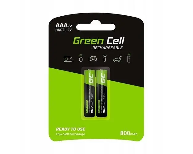Set baterii, Green Cell, AAA, HR03, 800mAh, 2buc