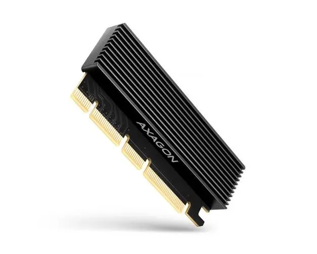 Adaptor Axagon Pcie NVMe M.2, racire din aluminiu cu nervuri, Negru