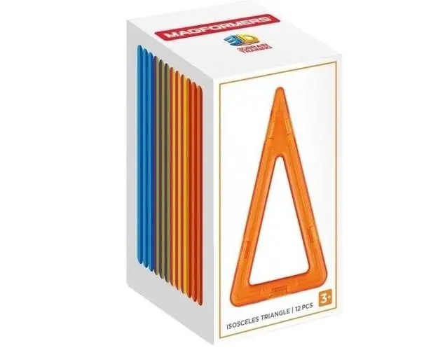 Set 12 blocuri magnetice, Magformers, Plastic, 3+ ani, Multicolor