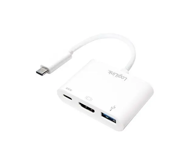 Adaptor LogiLink, USB-C -> HDMI USB-C, USB 2.0, 0.2 m, Alb