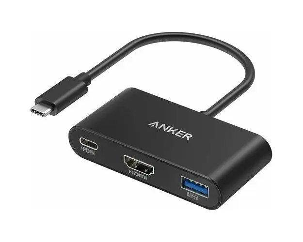 Hub Anker PowerExpand 3-in-1,100W Power Delivery, USB-C, 4K HDMI, USB 3.0, Negru