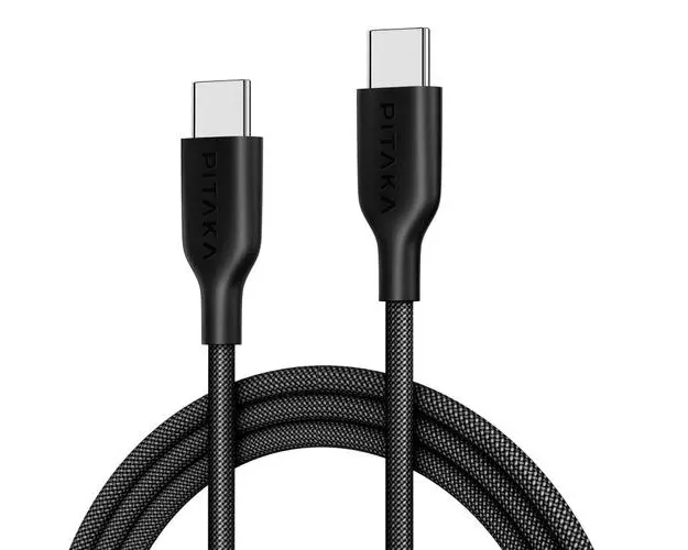 Cablu Pitaka Flex Braided, USB C-USB C, 1.2 metri, Negru