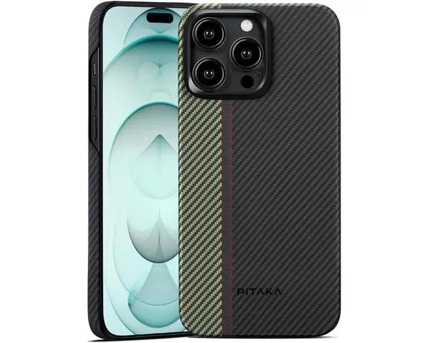 Husa Pitaka MagEZ 4 Aramida 600D compatibila cu iPhone 15 Pro, MagSafe Overture