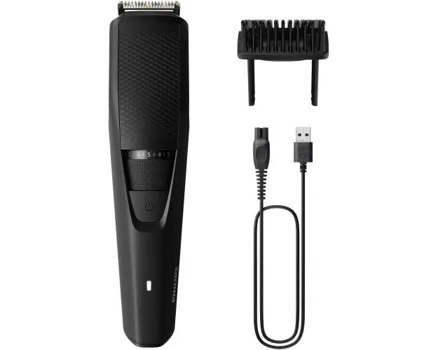 Aparat de tuns barba Philips BT3234/15, Lame din otel inoxidabil cu ascutire automata, 0.5-10mm, utilizare fara fir, 60 min, Negru