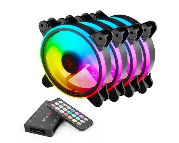 Set 4 Ventilatoare PC Savio FAN-01 RGB, include controller si telecomanda