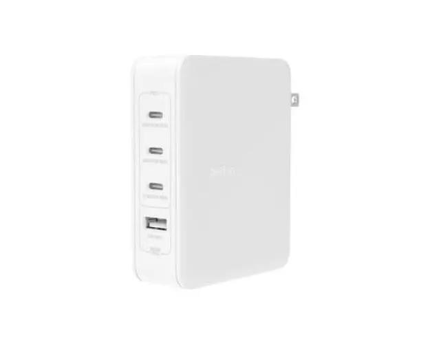 Incarcator retea Belkin BoostCharge Pro, 140W GaN cu 4 porturi (Alb)