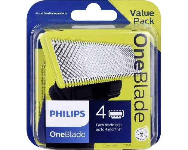 Rezerva OneBlade QP240/50 kit 4 lame,compatibil OneBlade si OneBladePro, Verde