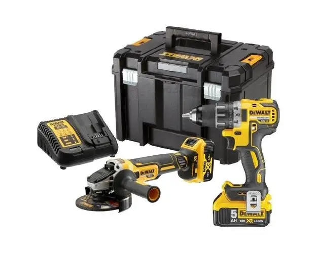 Set 2 scule cu acumulatori DeWalt DCK2020P2T, polizor si masina de insurubat