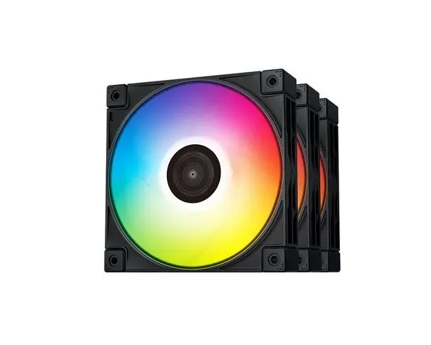 Set 3 ventilatoare Deepcool FC120 120mm iluminare aRGB (Negru)