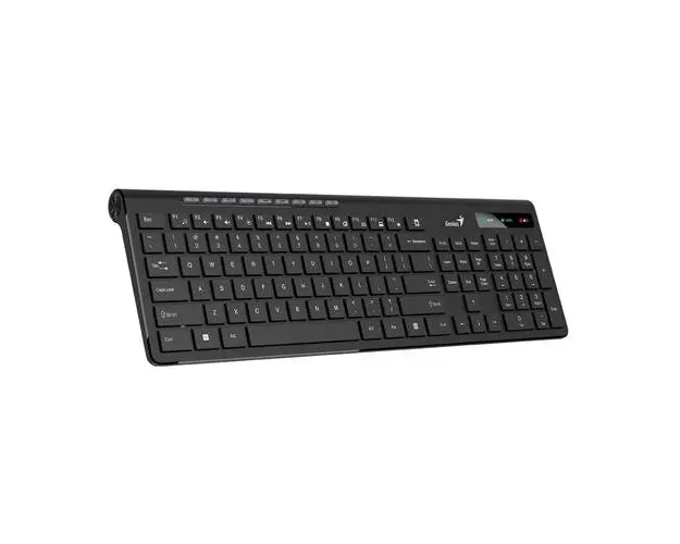 Tastatura GENIUS wireless, multimedia, 104 taste + 12 taste multimedia, design ergonomic, USB, Negru