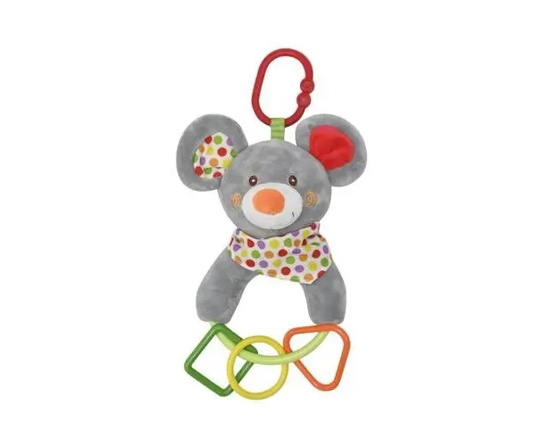Jucarie de plus, Lorelli, Soricel, 20 cm, cu forme geometrice zornaitoare, 0 luni+