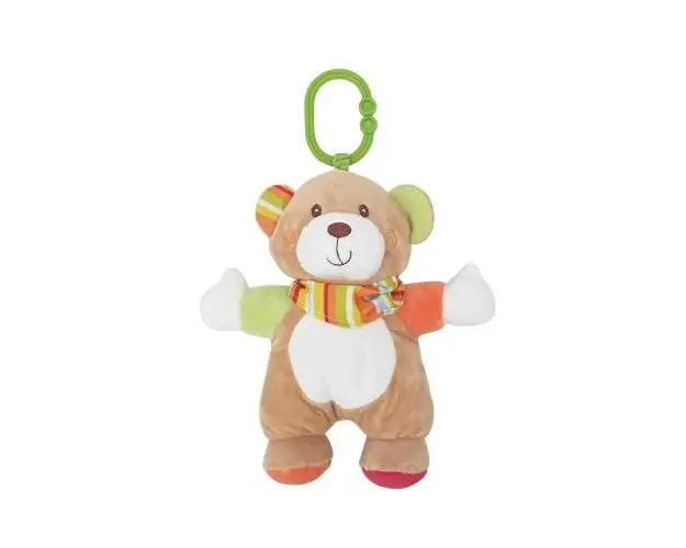 Jucarie de plus Lorelli Ursulet, 22 cm, zornaitor, 0 luni+