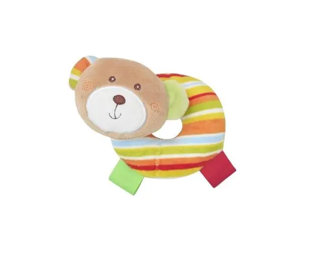 Jucarie de plus Lorelli, gogoasa cu cap de ursulet, 11 cm, zornaitoare, 0 luni+