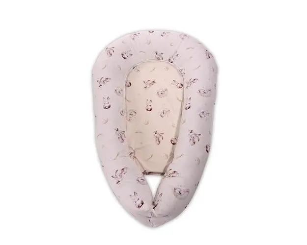 Baby Nest 3 in 1, Lorelli, 110 x 70 x 15 cm, husa bumbac ranforce, Beige Bunnies