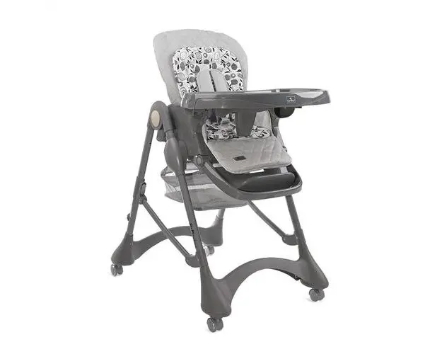 Scaun de masa Bellissimo, reglabil multiple pozitii, 4 Roti Pivotante Duble, Prindere in 5 puncte, Separator pentru picioare, cu 2 Tavite detasabile, Cool Grey