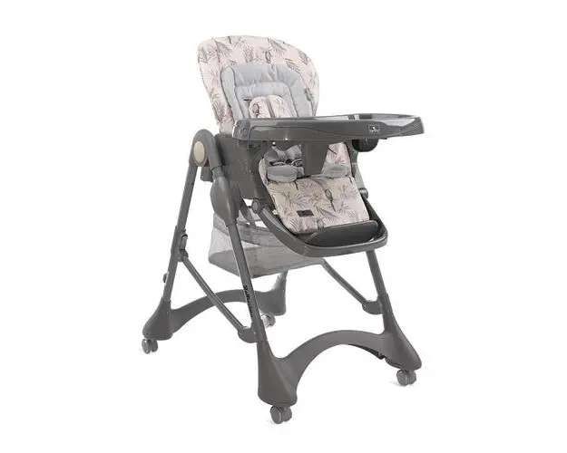 Scaun de masa Bellissimo, reglabil multiple pozitii, 4 Roti Pivotante Duble, Prindere in 5 puncte, Separator pentru picioare, cu 2 Tavite detasabile, Grey Parrots